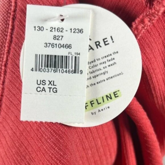 Aerie Seamless Ribbed Long Sleeve Cropped Top New with Tags - XL in Burnt Orange - Picture 4 of 10